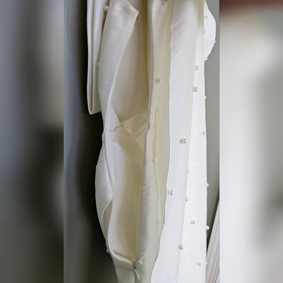 Sachin & Babi Pippa One-Shoulder Pearl-Embellished Bridal Wedding Mini Dress, 0 - Picture 10 of 15